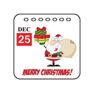 Free Christmas Clipart Image: Calendar Entry for December 25, Christmas Day