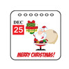 new santa clipart image: calendar entry for december 25 christmas day