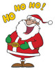 new santa clipart image: jolly laughing santa with ho ho ho text