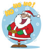 new santa clipart image: jolly old st nick holding his belly as he laughs ho ho ho
