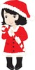 new santa clipart image: little girl dressed as santa with candy cane